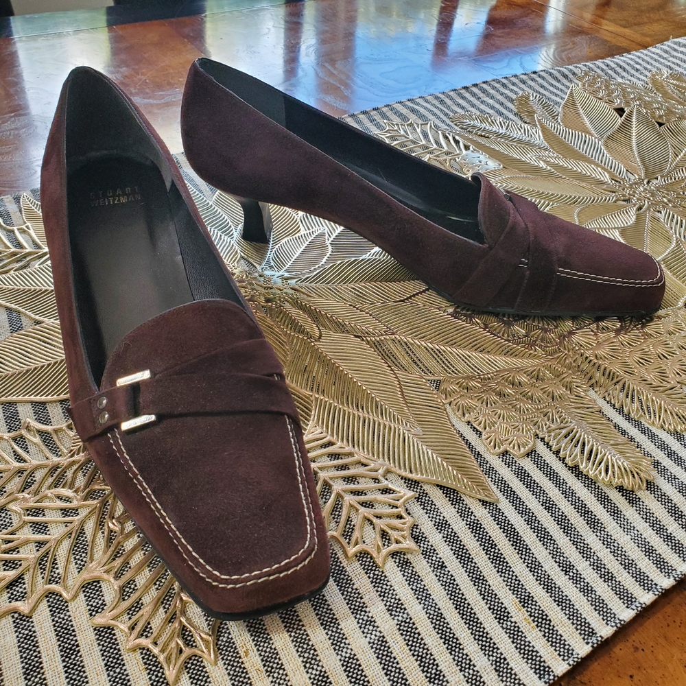 Stuart Weitzman Dark Brown Suede Heels